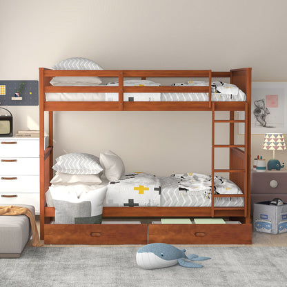 Bunk Bed With Ladders And 2 Storage Drawers - The Sleep Loft - Online Mattress Showroom NYC