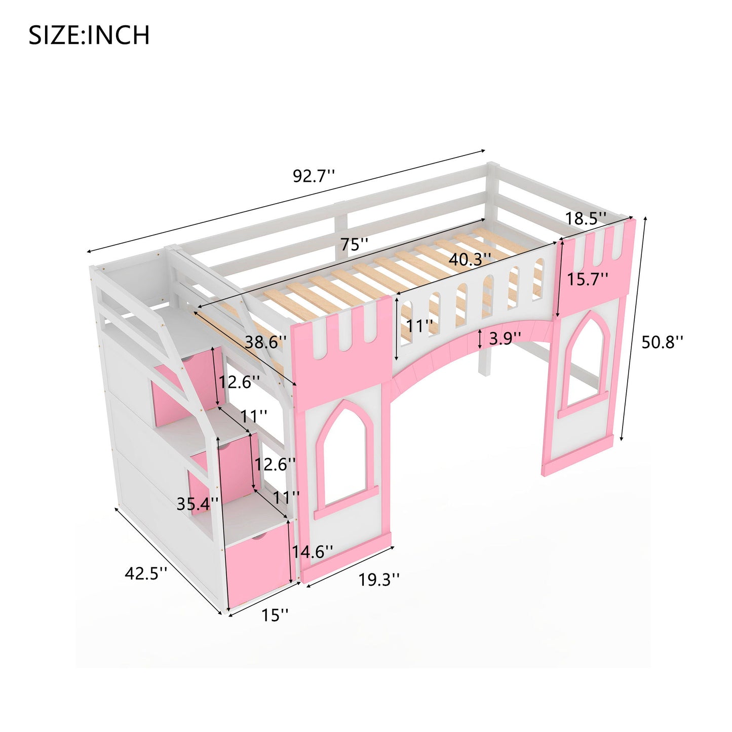 Loft Bed With Storage Staircase And Windows - The Sleep Loft - Online Mattress Showroom NYC