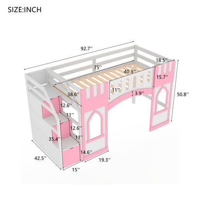 Loft Bed With Storage Staircase And Windows - The Sleep Loft - Online Mattress Showroom NYC