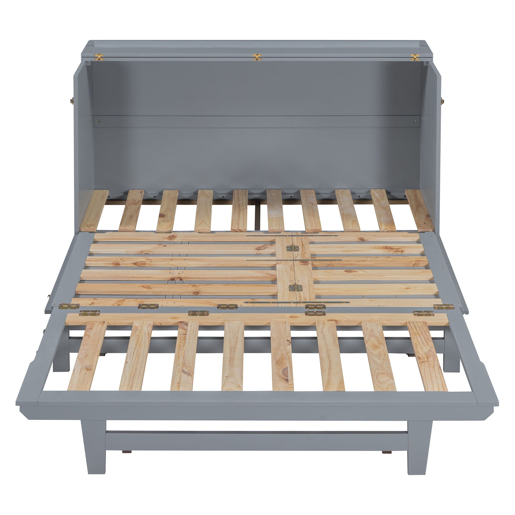 Murphy Bed With Frosted Glass Doors Design, Fake Drawers, Metal Legs - The Sleep Loft - Online Mattress Showroom NYC