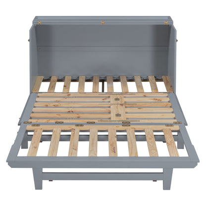 Murphy Bed With Frosted Glass Doors Design, Fake Drawers, Metal Legs - The Sleep Loft - Online Mattress Showroom NYC