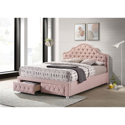 Robinette - Full Bed Upholstered Storage - Pink - The Sleep Loft - Online Mattress Showroom NYC