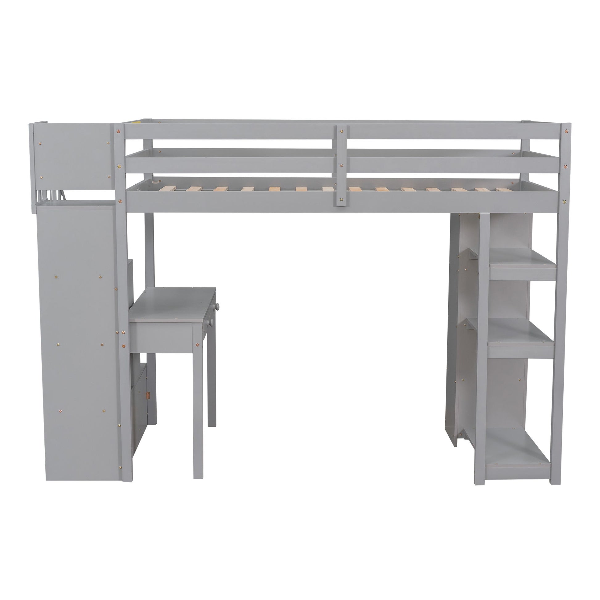 Loft Bed With Storage Drawers, Desk And Stairs With Shelves - The Sleep Loft - Online Mattress Showroom NYC
