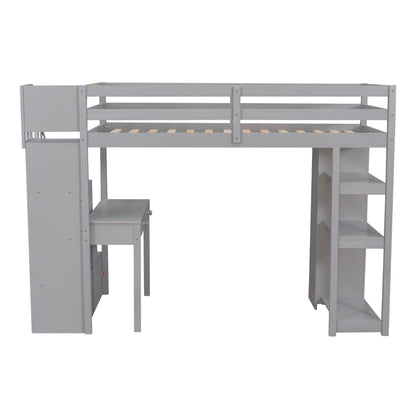 Loft Bed With Storage Drawers, Desk And Stairs With Shelves - The Sleep Loft - Online Mattress Showroom NYC