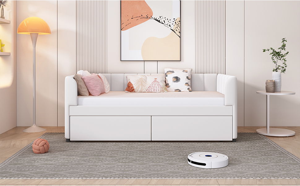 Upholstered Daybed With Ergonomic Design Backrest - The Sleep Loft - Online Mattress Showroom NYC