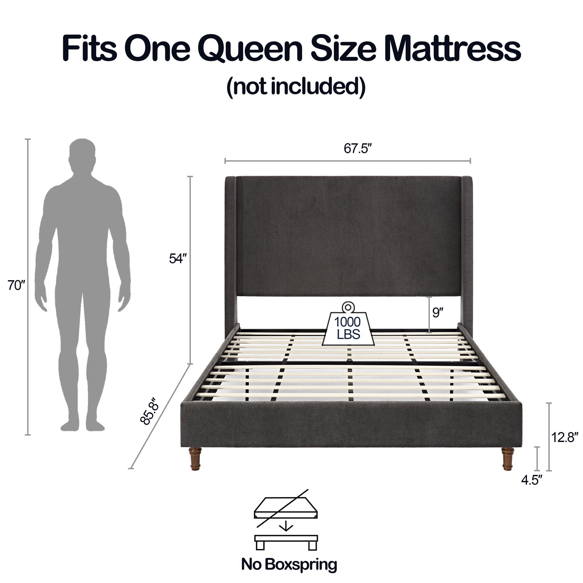 Harper - Tall Headboard Upholstered Bed - The Sleep Loft - Online Mattress Showroom NYC