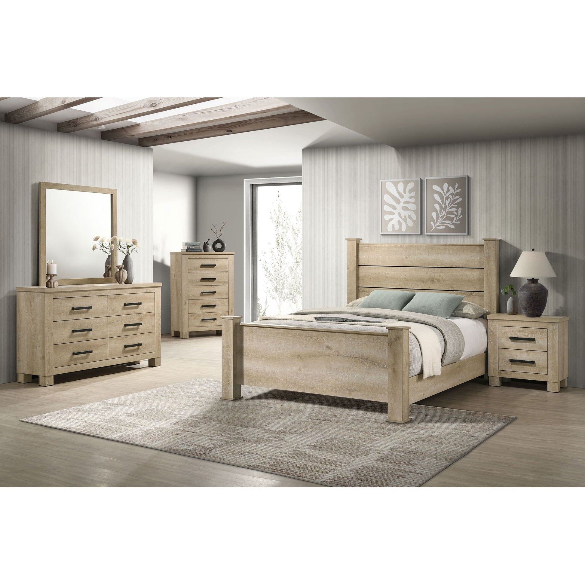 Sansome - Queen Panel Bed - Oak - The Sleep Loft - Online Mattress Showroom NYC