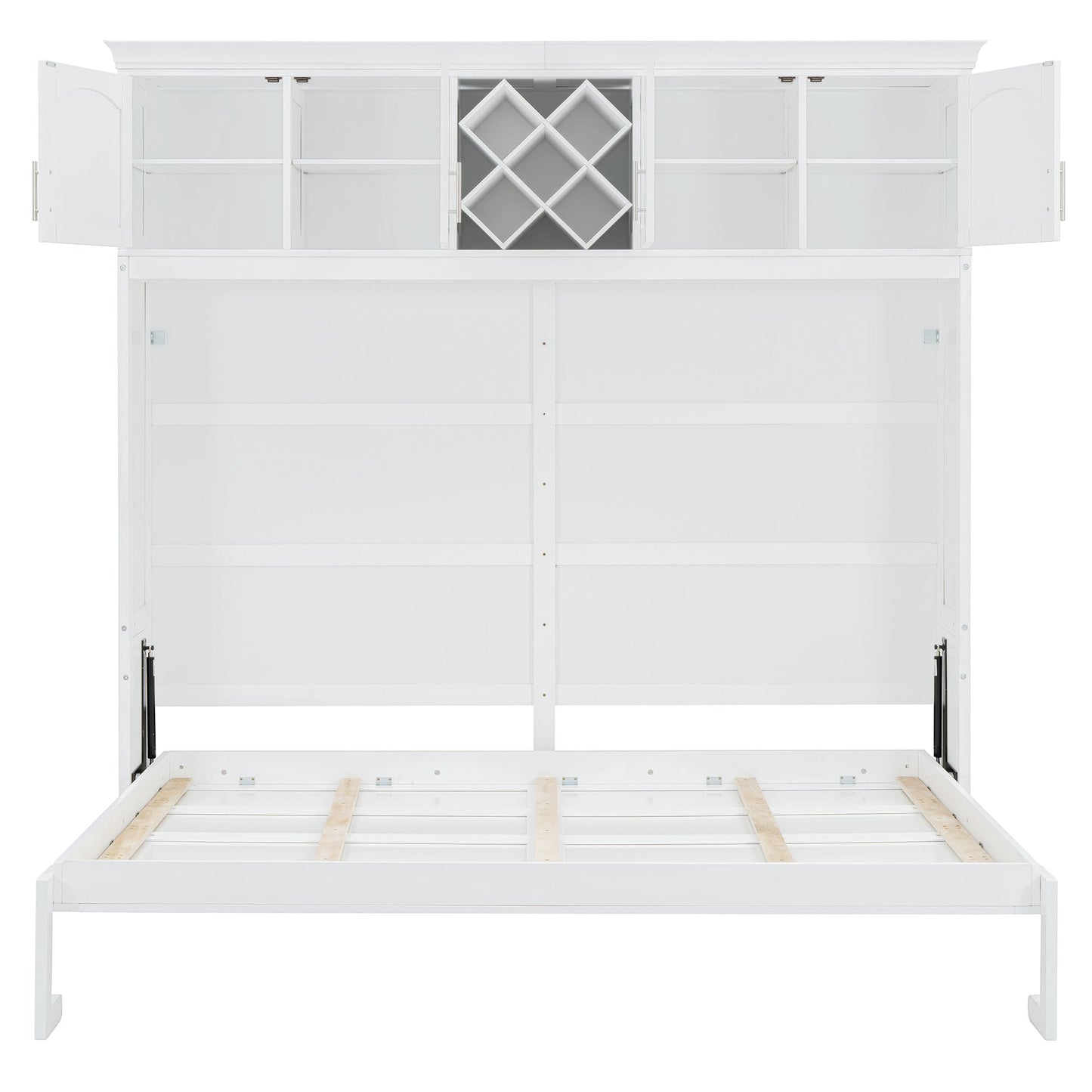 Murphy Wall Bed With Top Cabinets & Wine Rack - The Sleep Loft - Online Mattress Showroom NYC