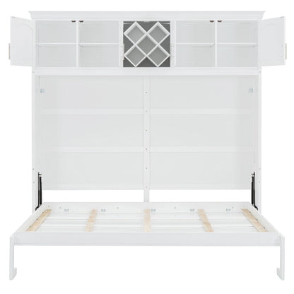 Murphy Wall Bed With Top Cabinets & Wine Rack - The Sleep Loft - Online Mattress Showroom NYC