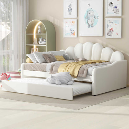 Upholstery Daybed Frame With Shell Shaped Backrest - The Sleep Loft - Online Mattress Showroom NYC
