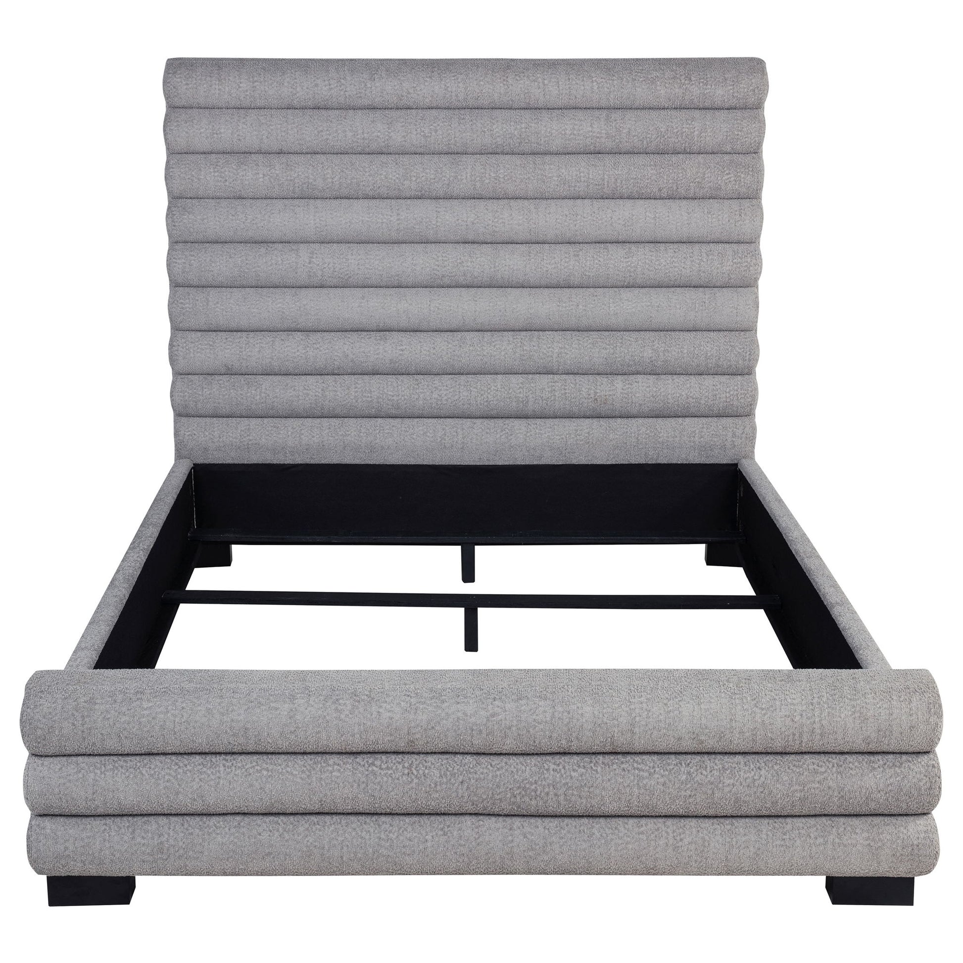 Queen Bed With Textured, And Tufted Headboard - Gray - The Sleep Loft - Online Mattress Showroom NYC