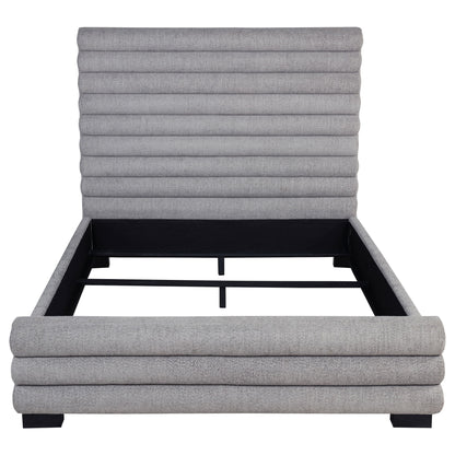 Queen Bed With Textured, And Tufted Headboard - Gray - The Sleep Loft - Online Mattress Showroom NYC