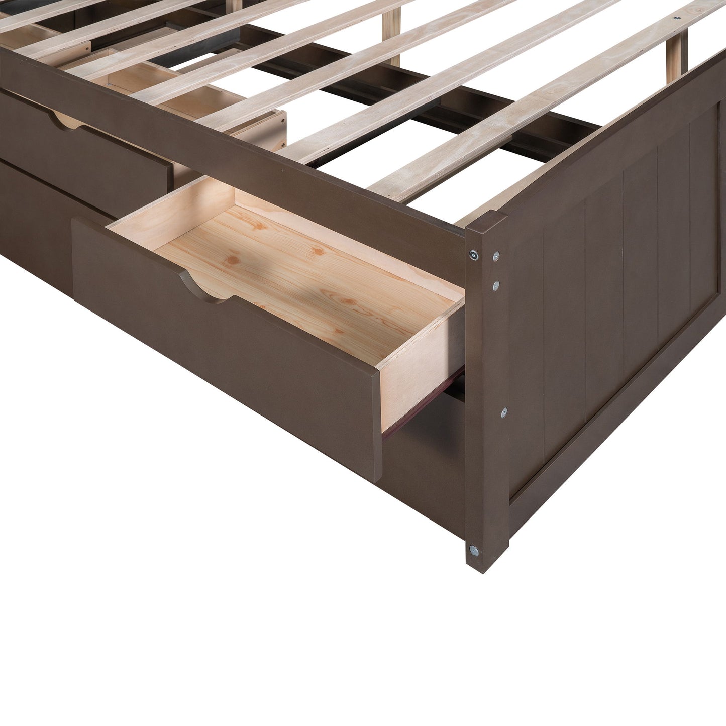 Captain Bed With Built In Bookshelves, 3 Storage Drawers, And Trundle - The Sleep Loft - Online Mattress Showroom NYC