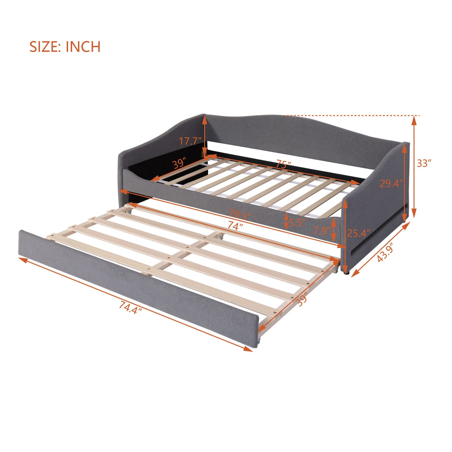 Design Upholstered Daybed With Light And Trundle - The Sleep Loft - Online Mattress Showroom NYC