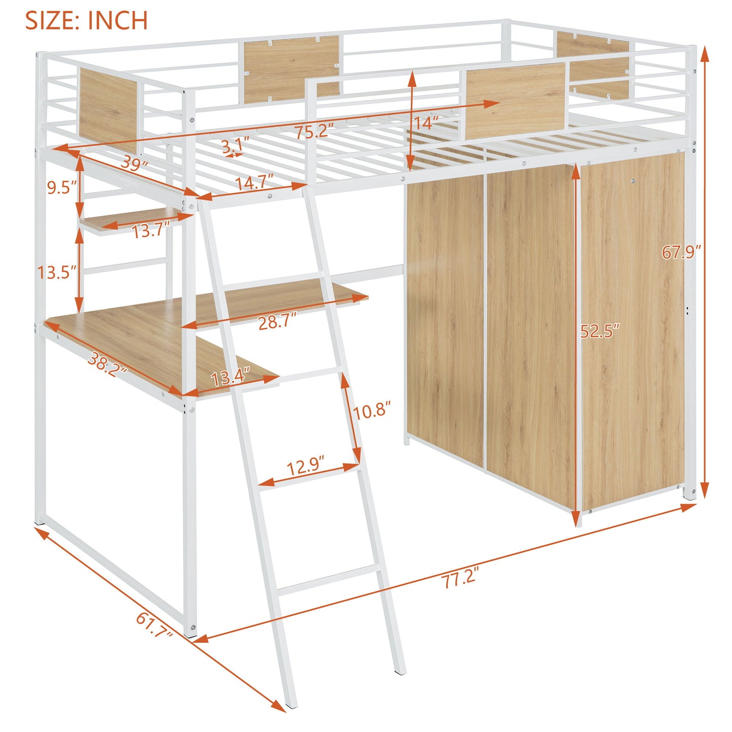 Loft Bed With L Shape Desk And Wardrobe - The Sleep Loft - Online Mattress Showroom NYC