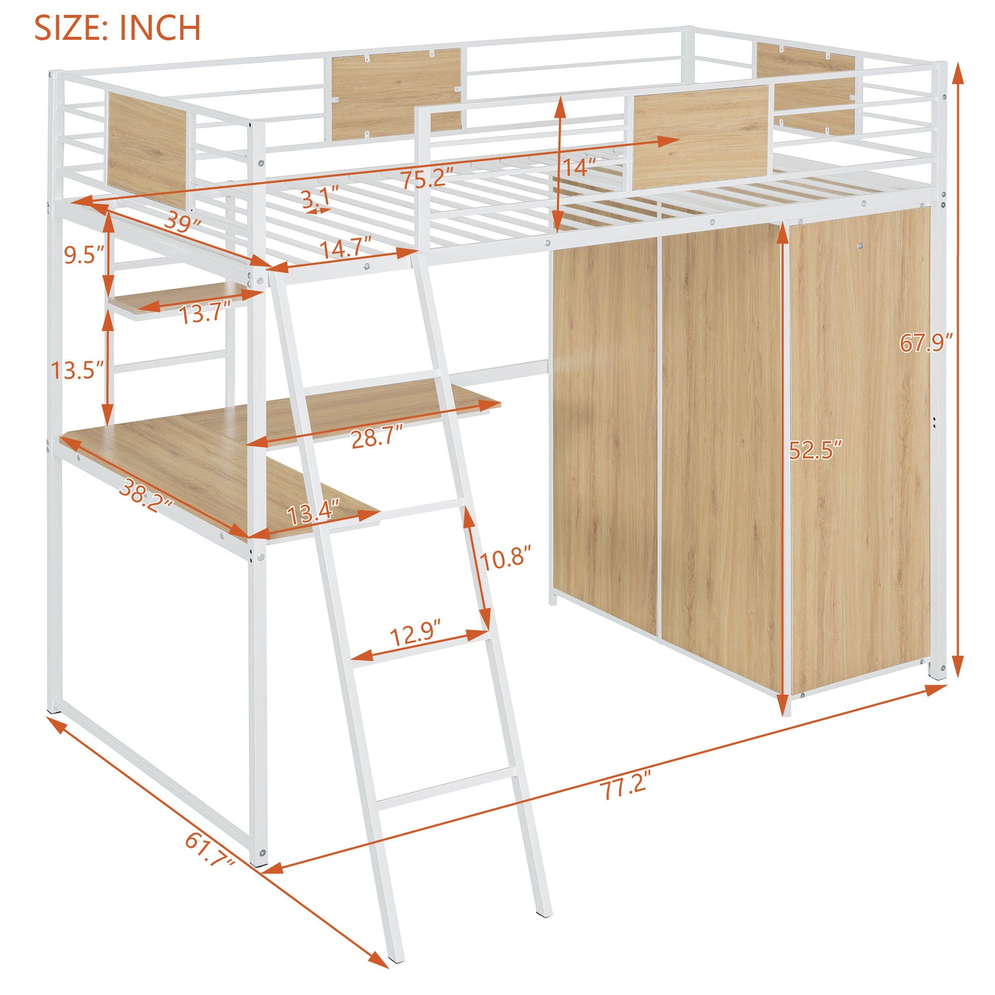 Loft Bed With L Shape Desk And Wardrobe - The Sleep Loft - Online Mattress Showroom NYC