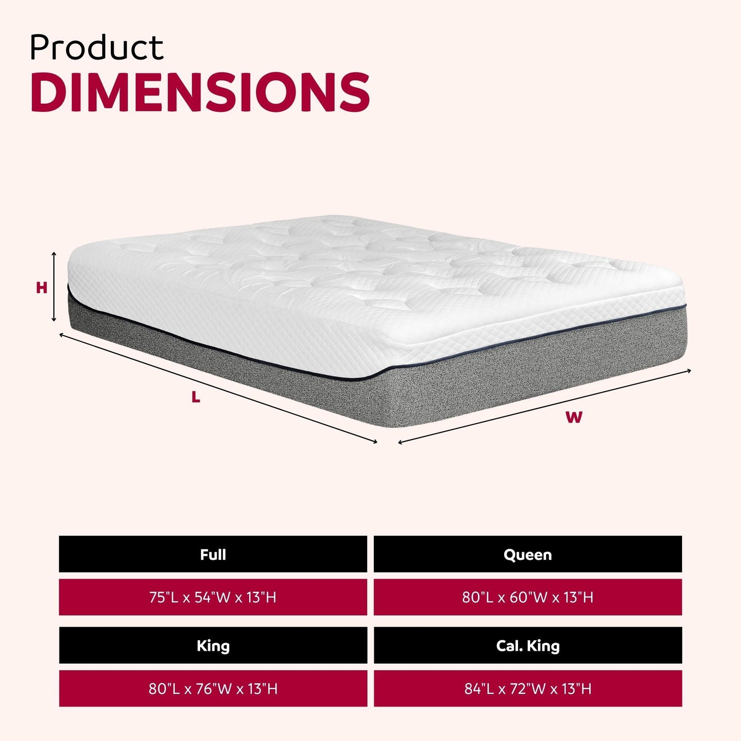 Ultra Plush 13" Gel Memory Foam Mattress For King Size Bed With Double Layered Jacquard Cover - Gray / White - The Sleep Loft - Online Mattress Showroom NYC