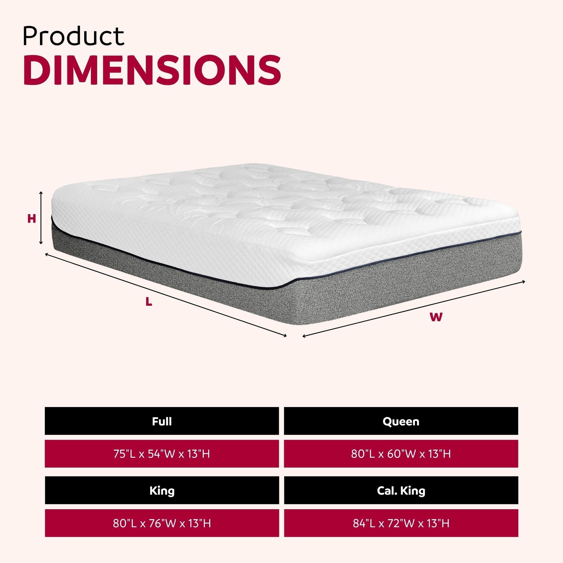 Ultra Plush 13" Gel Memory Foam Mattress For King Size Bed With Double Layered Jacquard Cover - Gray / White - The Sleep Loft - Online Mattress Showroom NYC