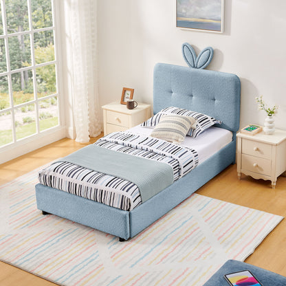 Upholstered Bed With Oversized Rabbit Ear Headboard, LED Lights & 4 Storage Drawers - The Sleep Loft - Online Mattress Showroom NYC