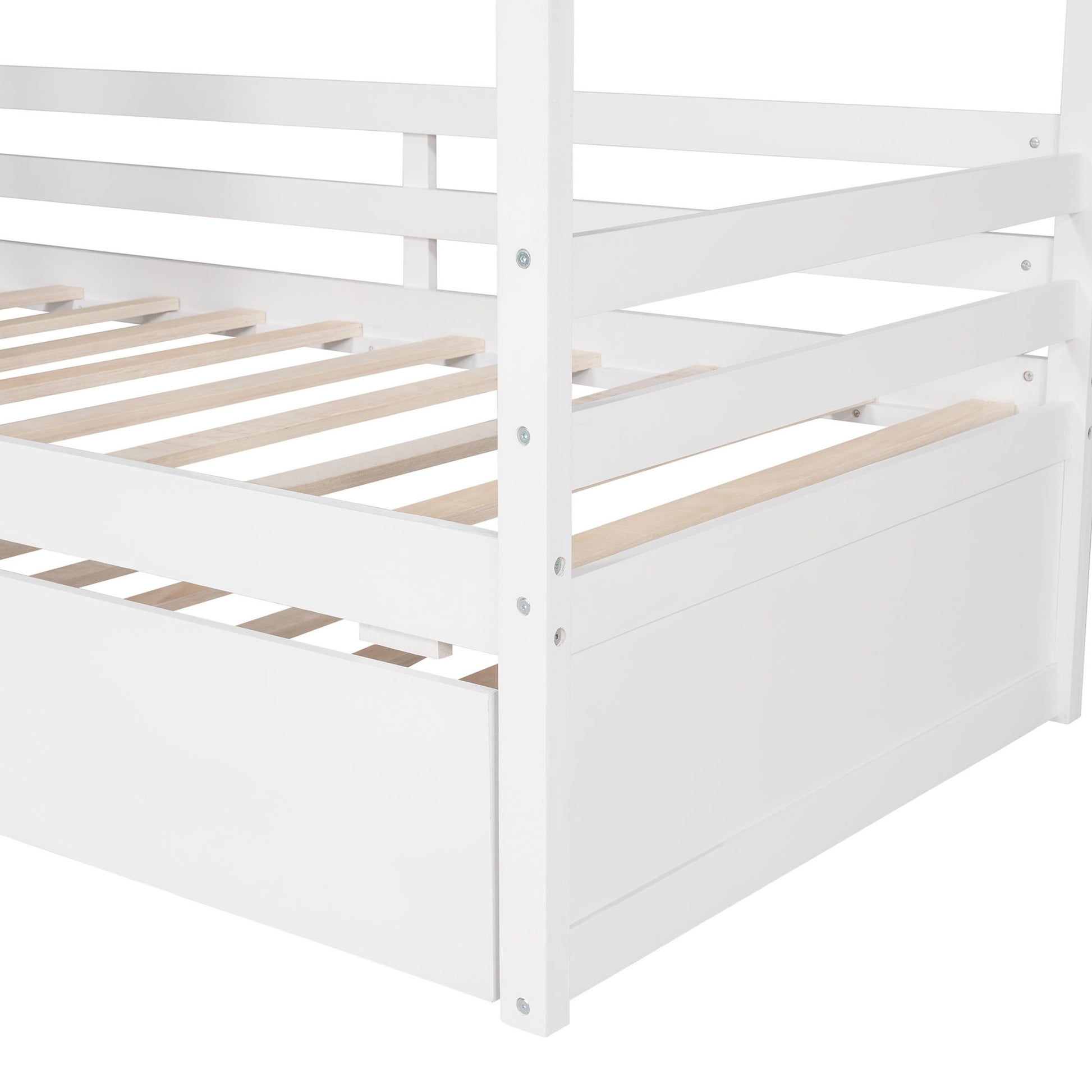 Twin Size Classic House Bed With Twin Size Trundle - White - The Sleep Loft - Online Mattress Showroom NYC