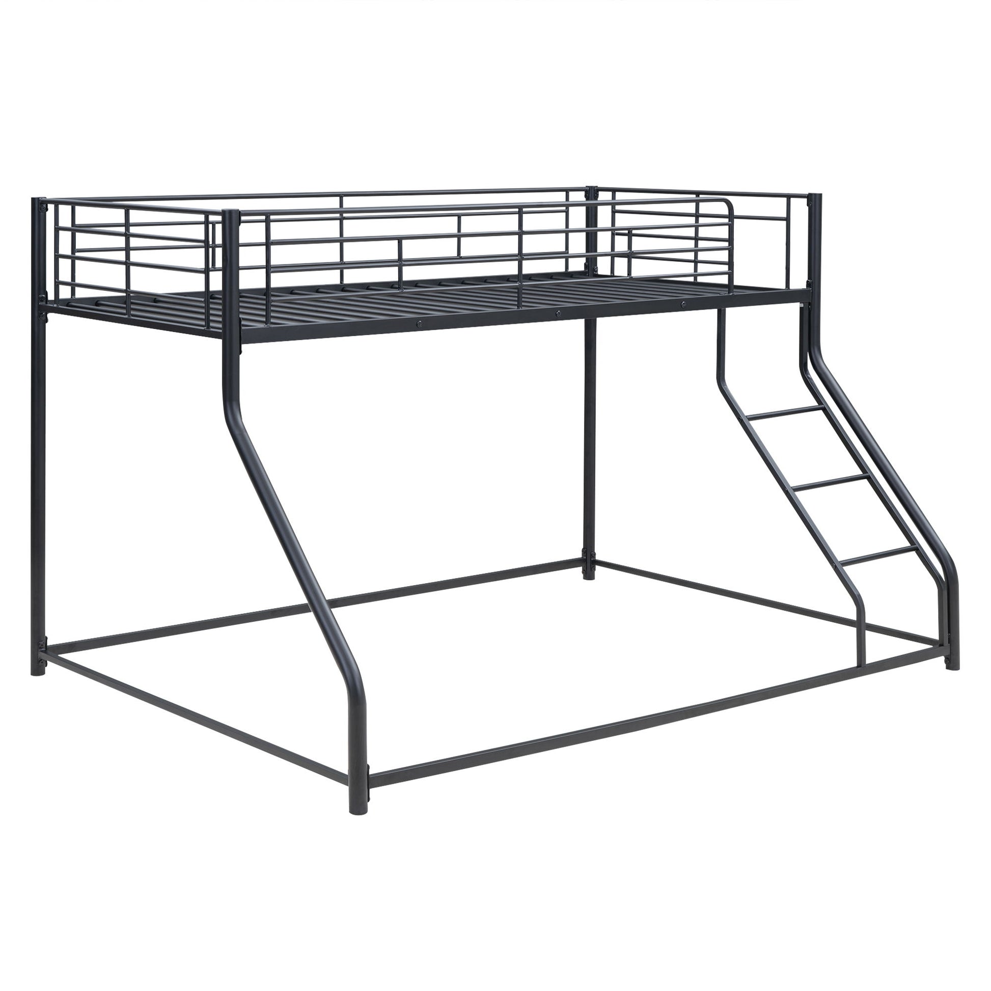 Metal Floor Bunk Bed With Sloped Ladder, Space Saving Design - The Sleep Loft - Online Mattress Showroom NYC
