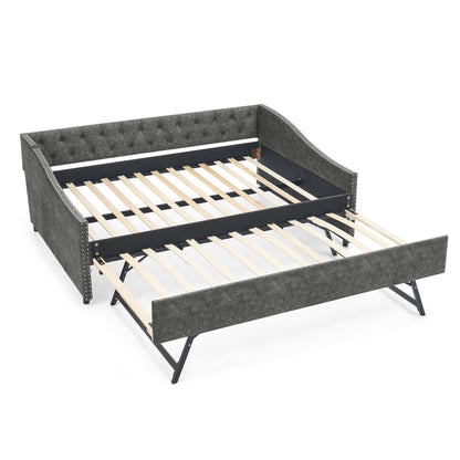Upholstered Daybed With USB Charging & Pull Out Bed - The Sleep Loft - Online Mattress Showroom NYC