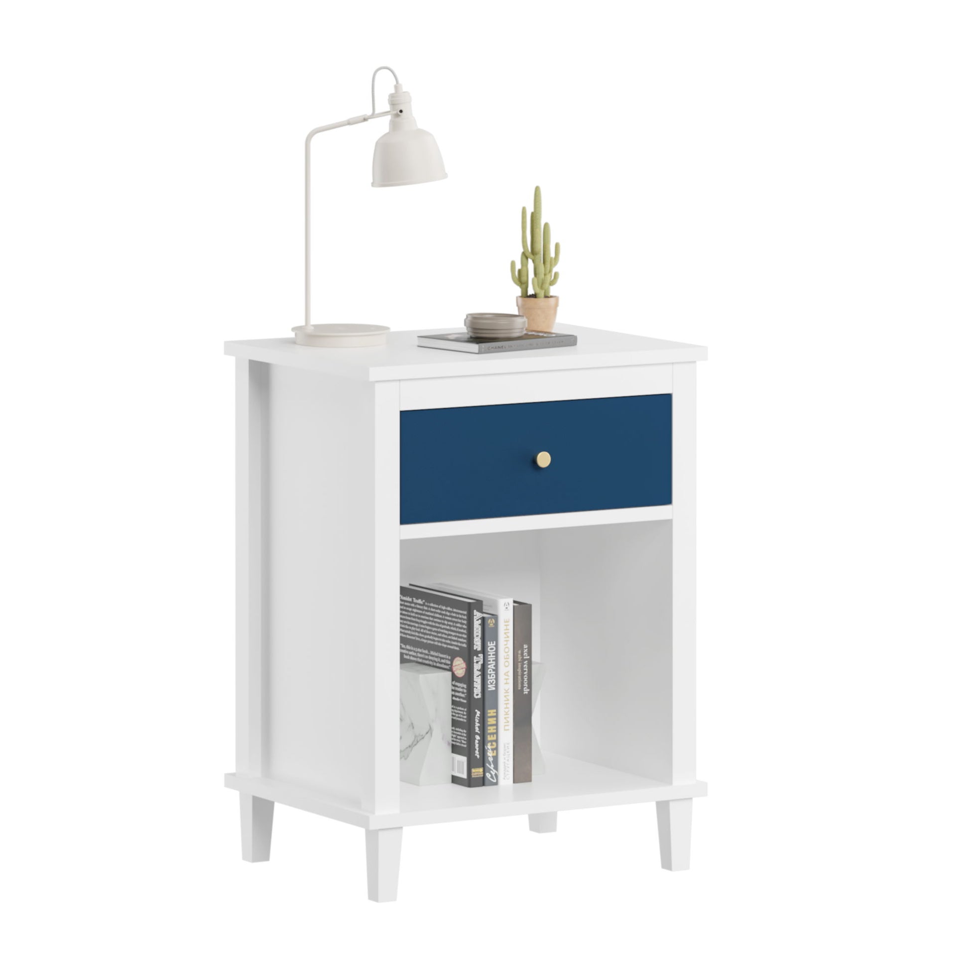 Nightstand With 1 Drawer 1 Shelf - The Sleep Loft - Online Mattress Showroom NYC