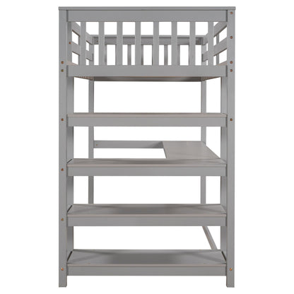 Loft Bed With Storage Shelves And Under Bed Desk - The Sleep Loft - Online Mattress Showroom NYC