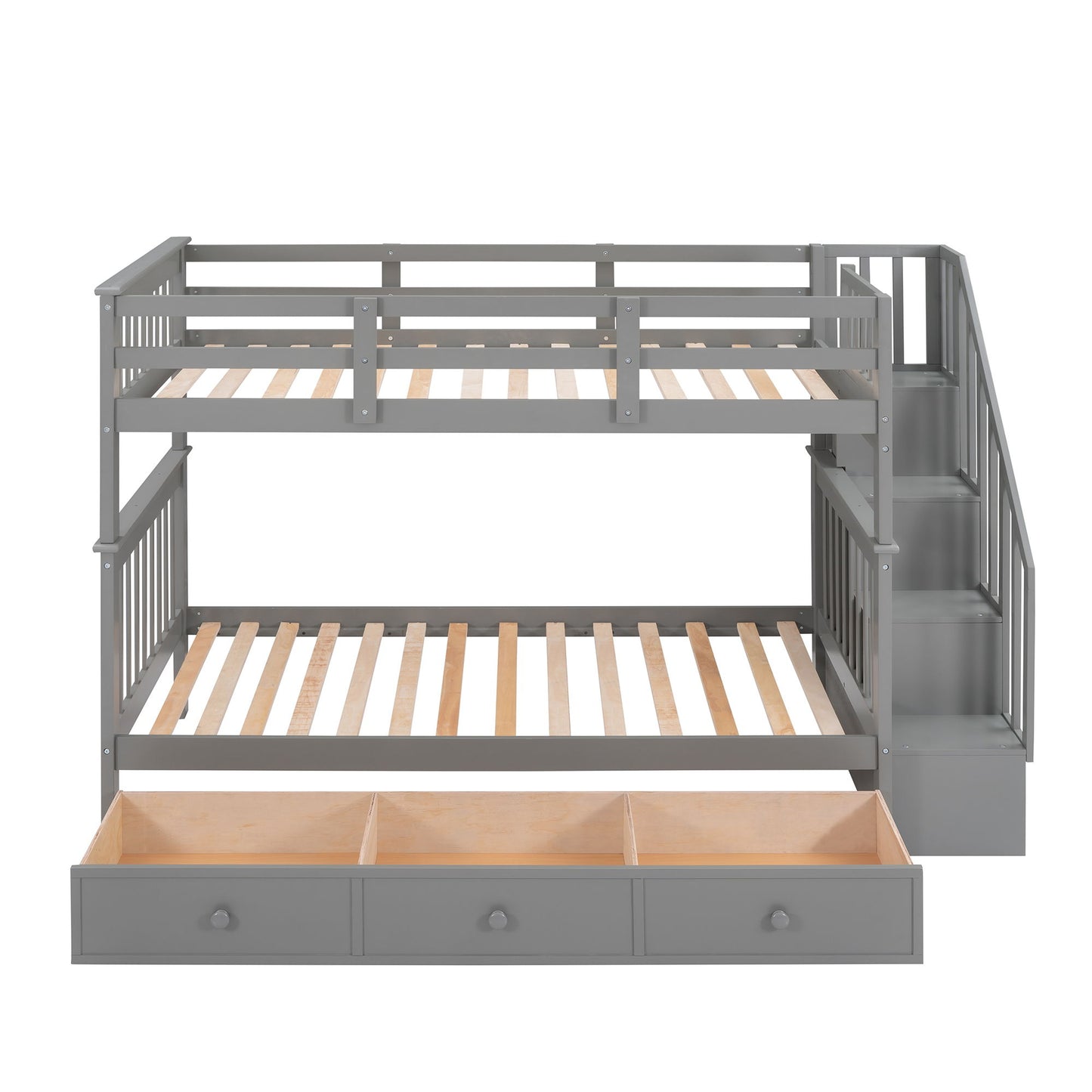 Stairway Bunk Bed With Storage And Guard Rail For Bedroom - The Sleep Loft - Online Mattress Showroom NYC