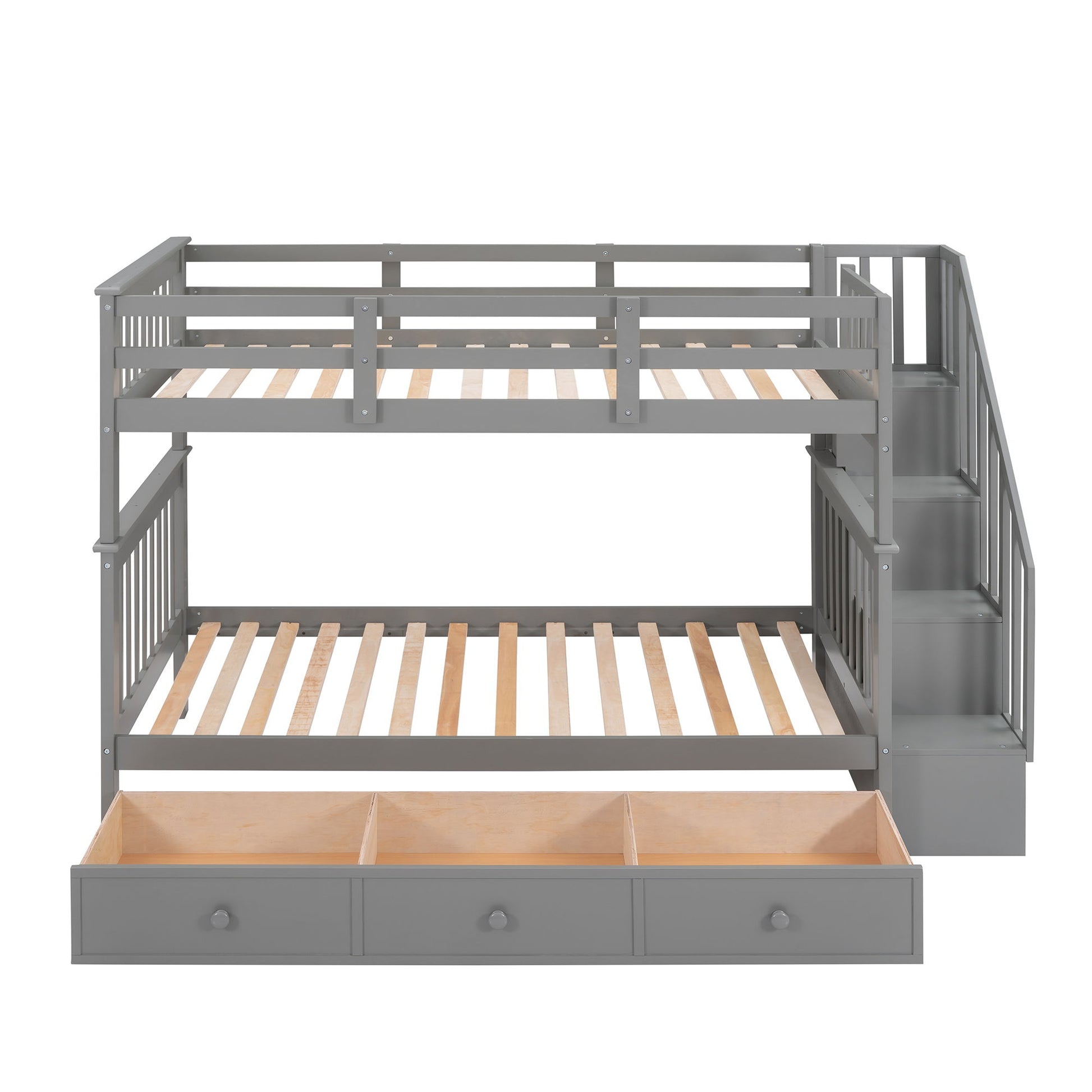 Stairway Bunk Bed With Storage And Guard Rail For Bedroom - The Sleep Loft - Online Mattress Showroom NYC