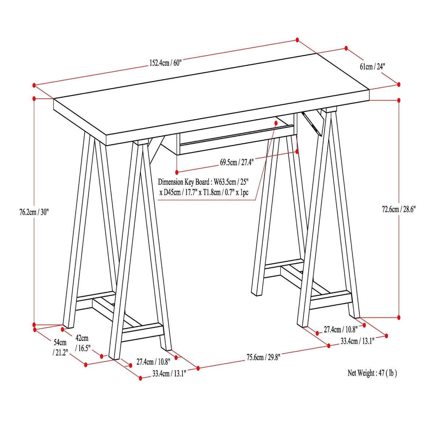 Sawhorse - Handcrafted Desk - The Sleep Loft - Online Mattress Showroom NYC