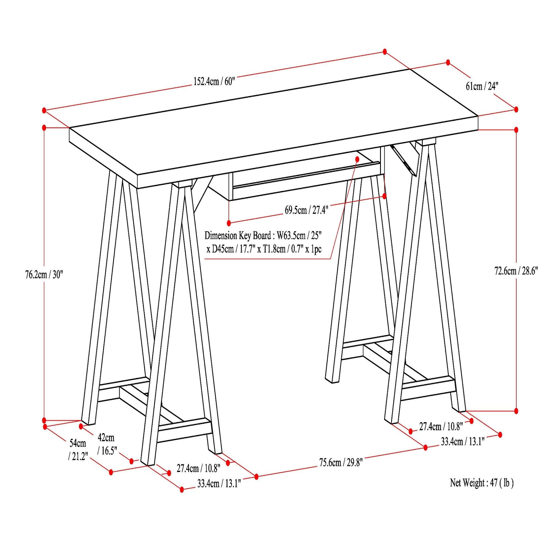 Sawhorse - Handcrafted Desk - The Sleep Loft - Online Mattress Showroom NYC