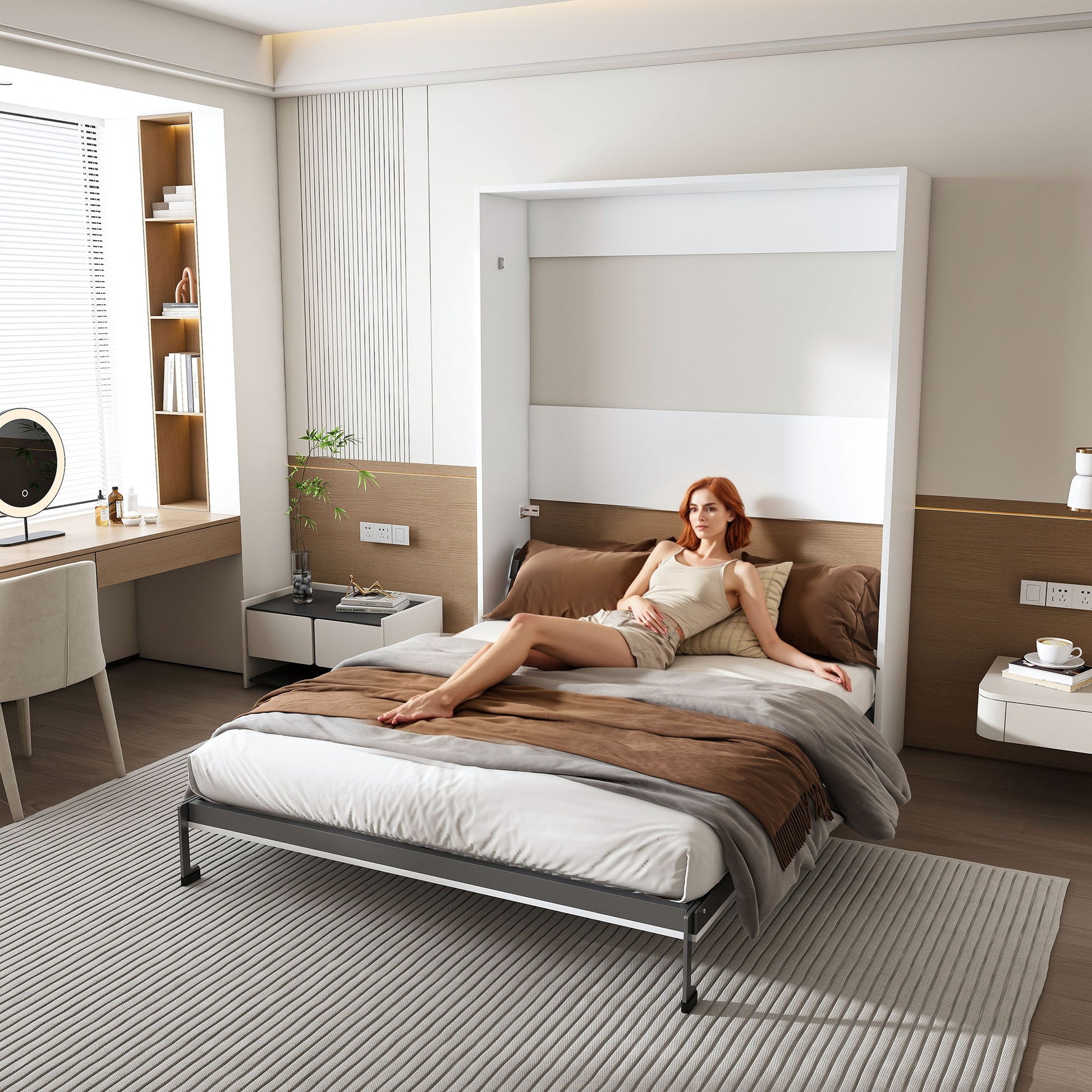 Queen Murphy Bed, Space Saving Design - White - The Sleep Loft - Online Mattress Showroom NYC