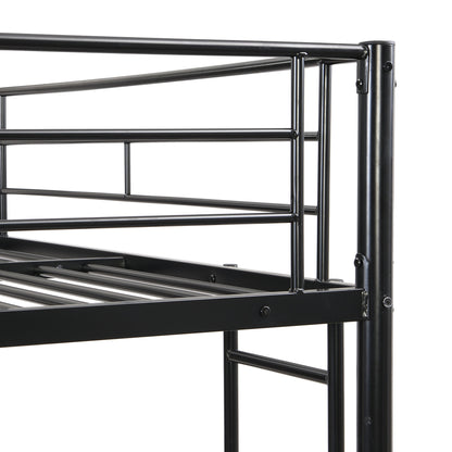 Modern Metal Bunk Bed, Full Over Full, No Box Spring Needed - Black - The Sleep Loft - Online Mattress Showroom NYC