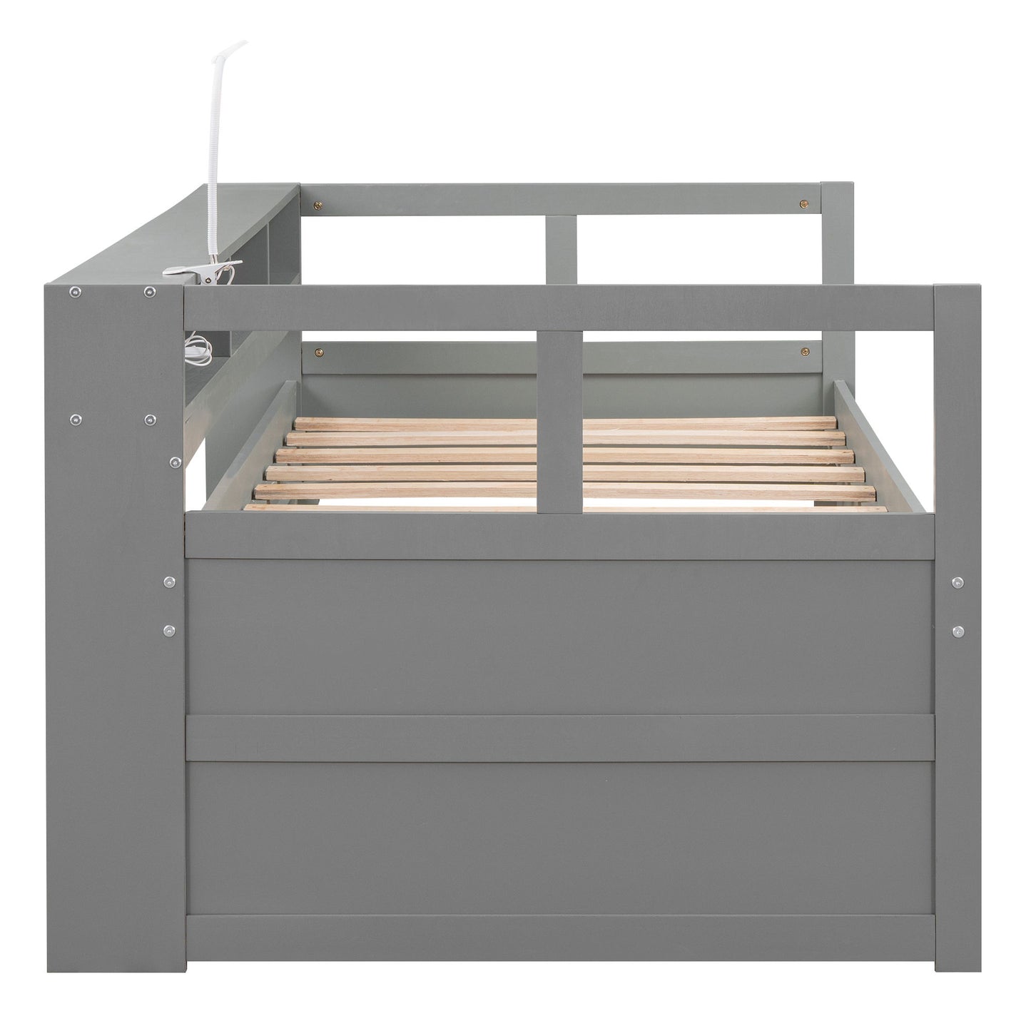 Daybed With 2 Trundles, 3 Storage Cubbies, Built In USB Charging Light - The Sleep Loft - Online Mattress Showroom NYC