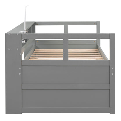 Daybed With 2 Trundles, 3 Storage Cubbies, Built In USB Charging Light - The Sleep Loft - Online Mattress Showroom NYC