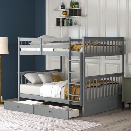 Bunk Bed With Ladders And 2 Storage Drawers - The Sleep Loft - Online Mattress Showroom NYC