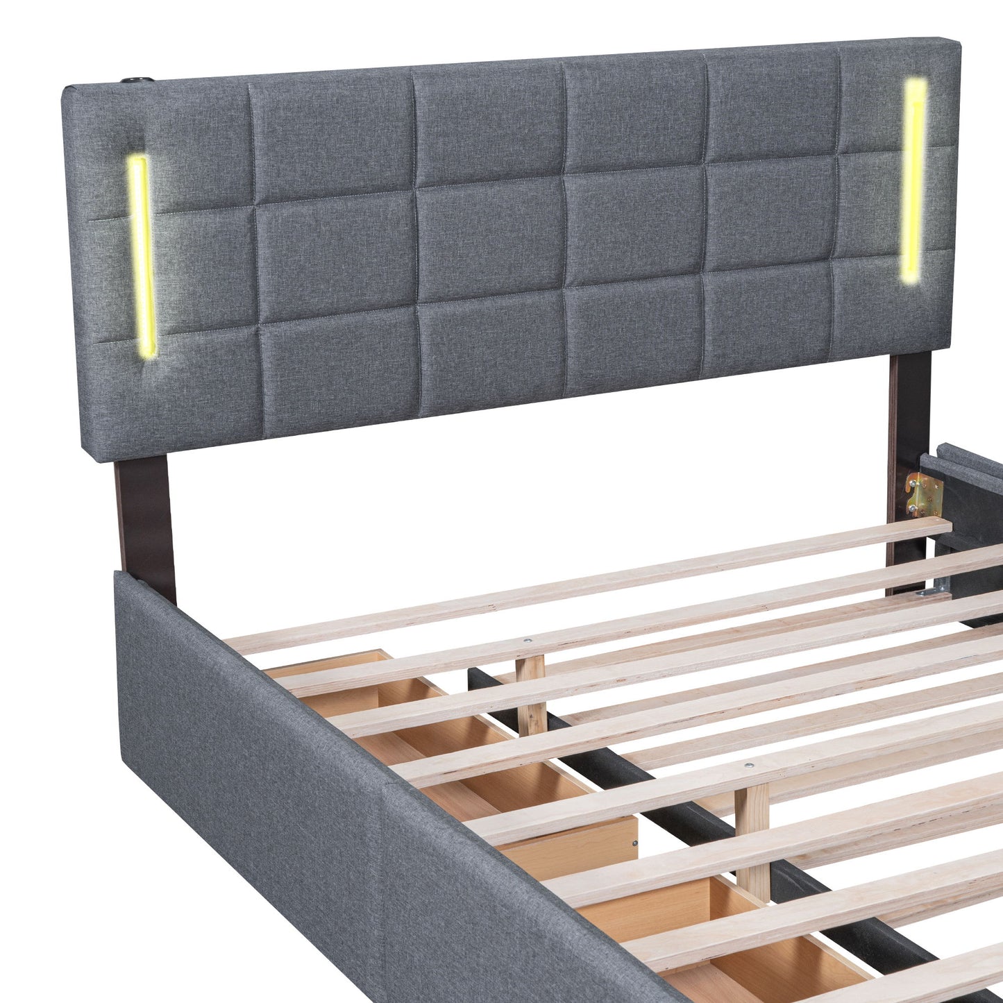 Upholstered Platform Bed With Trundle & Drawers - The Sleep Loft - Online Mattress Showroom NYC