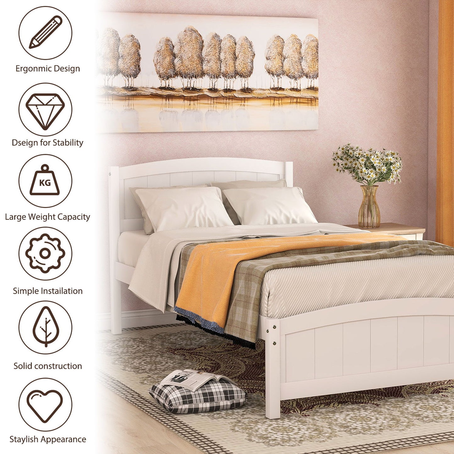 Platform Bed & Headboard, Footboard And Wood Slat Support - The Sleep Loft - Online Mattress Showroom NYC