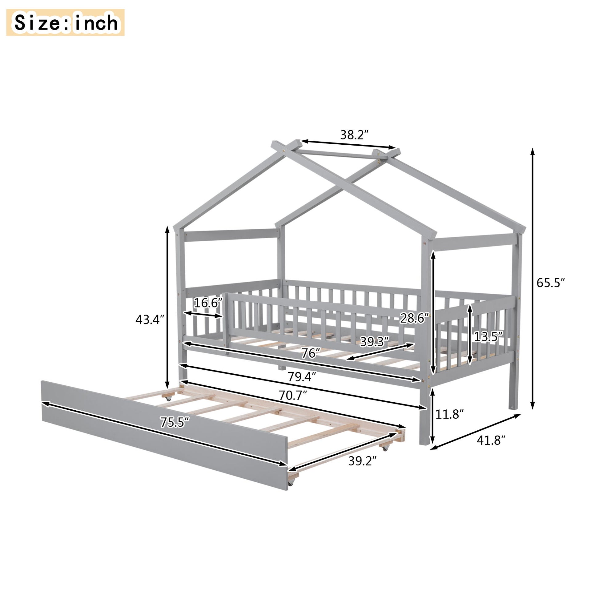 Creativity House Bed With Twin Size Trundle - The Sleep Loft - Online Mattress Showroom NYC