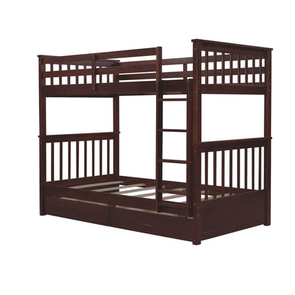 Bunk Bed With Ladders And 2 Storage Drawers - The Sleep Loft - Online Mattress Showroom NYC