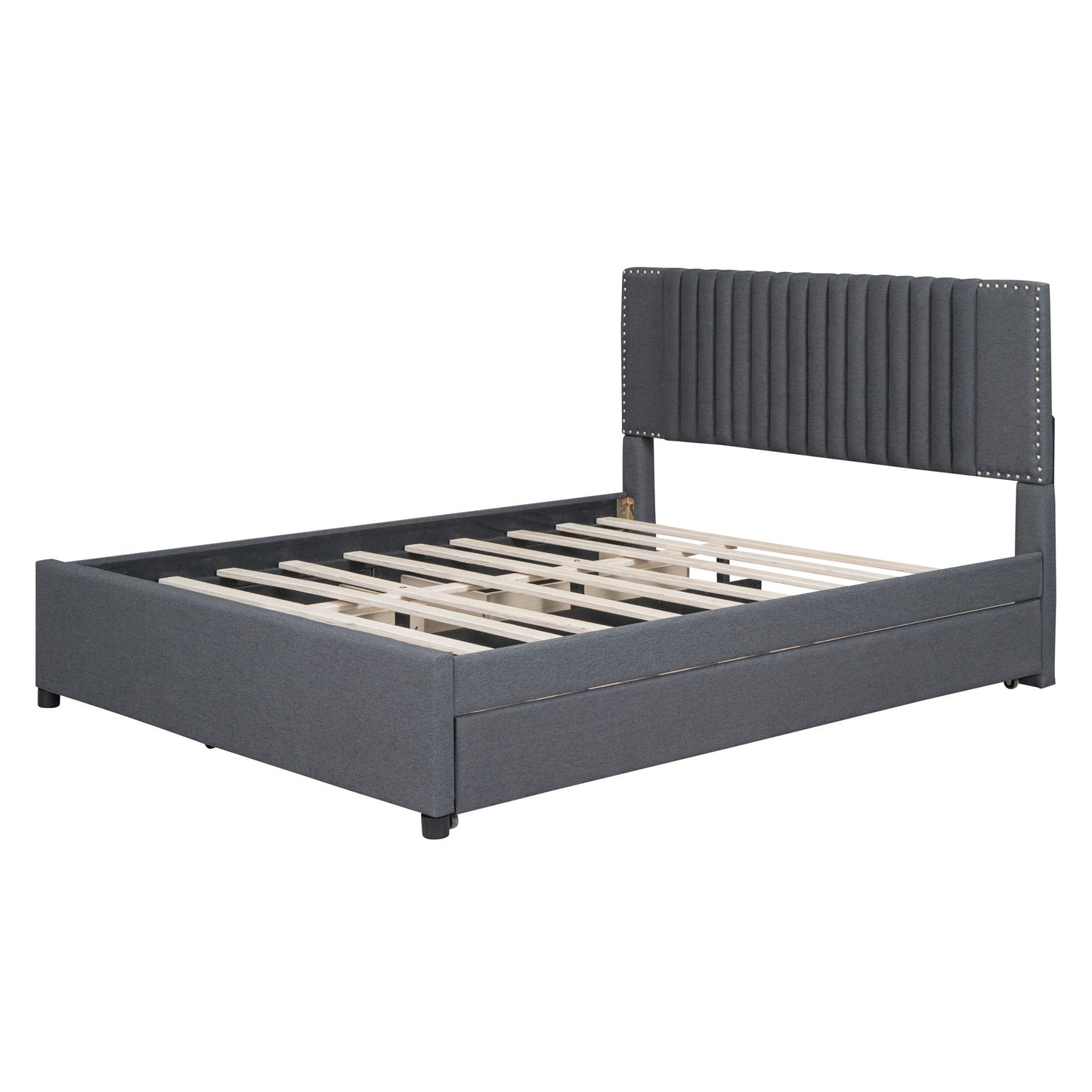 Upholstered Platform Bed With Drawers, Classic Headboard Design - The Sleep Loft - Online Mattress Showroom NYC