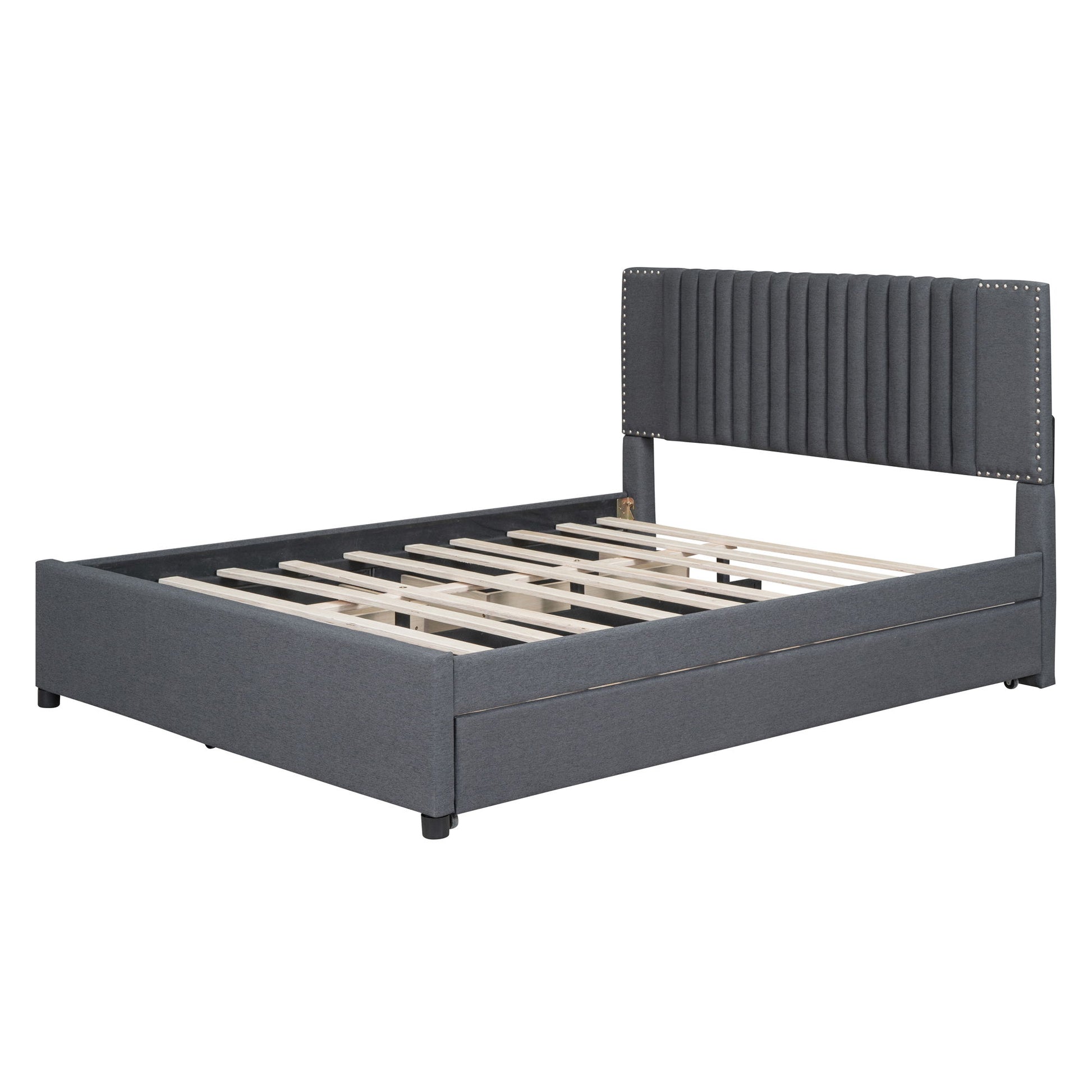 Upholstered Platform Bed With Drawers, Classic Headboard Design - The Sleep Loft - Online Mattress Showroom NYC
