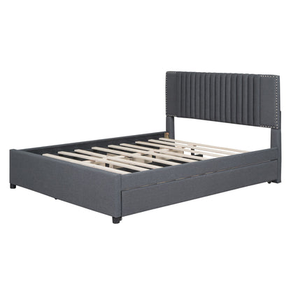 Upholstered Platform Bed With Drawers, Classic Headboard Design - The Sleep Loft - Online Mattress Showroom NYC