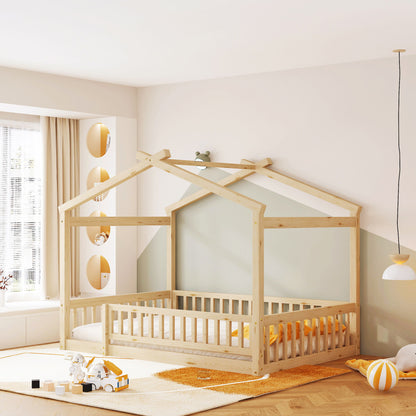 Bed House Bed Frame With Fence - The Sleep Loft - Online Mattress Showroom NYC