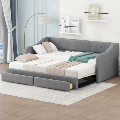 Upholstered Daybed With 2 Drawers - The Sleep Loft - Online Mattress Showroom NYC