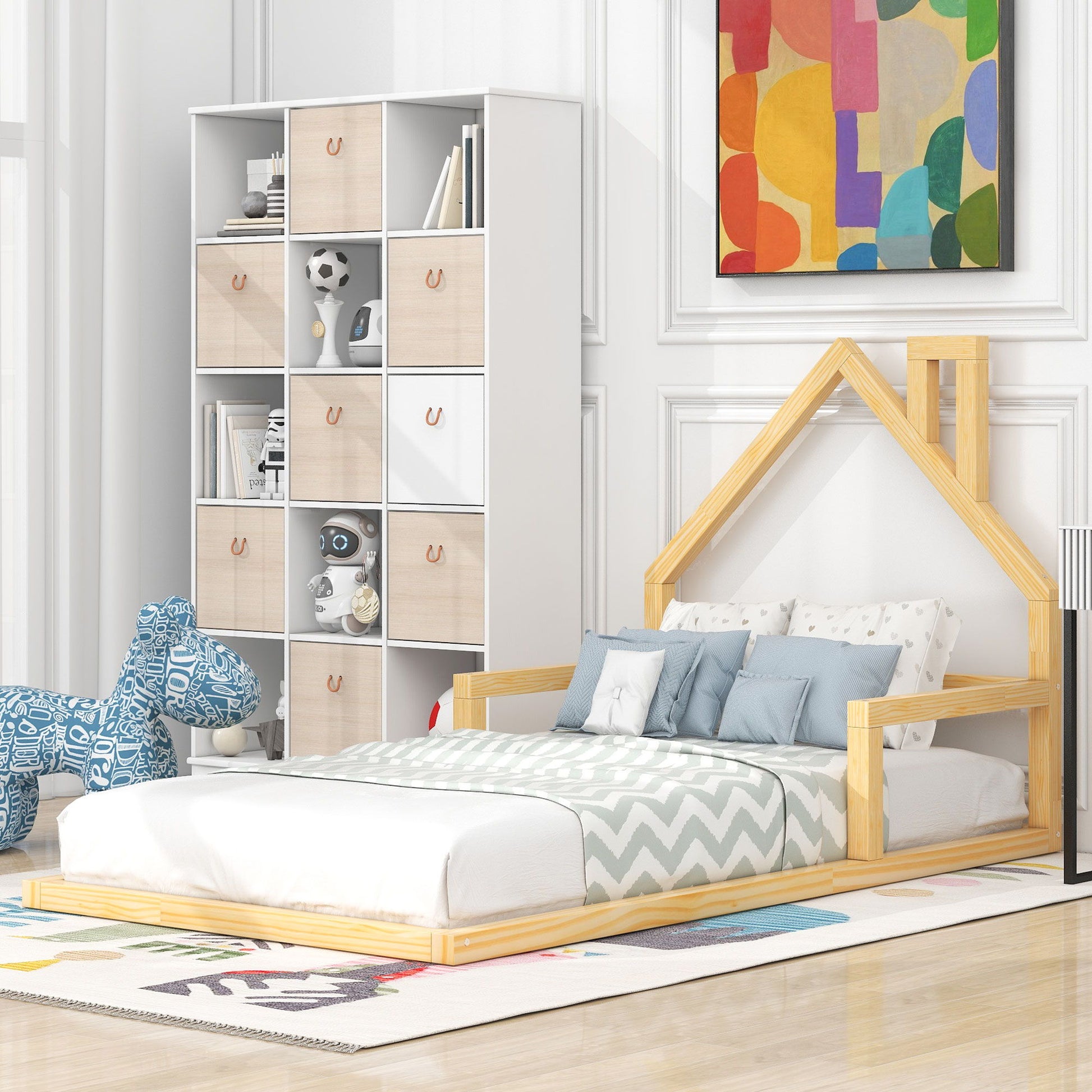 Floor Bed With House Shaped Headboard - The Sleep Loft - Online Mattress Showroom NYC