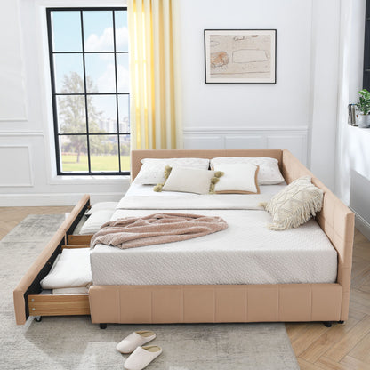 Mid-Century Storage Upholstered Tufted Bed Frame With Backrest And Armrests - The Sleep Loft - Online Mattress Showroom NYC