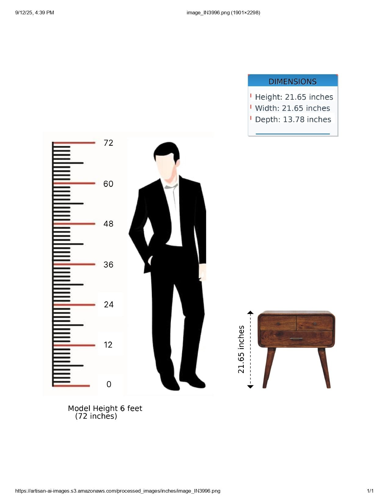 Avora - 3 Drawer Nightstand - Brown - The Sleep Loft - Online Mattress Showroom NYC