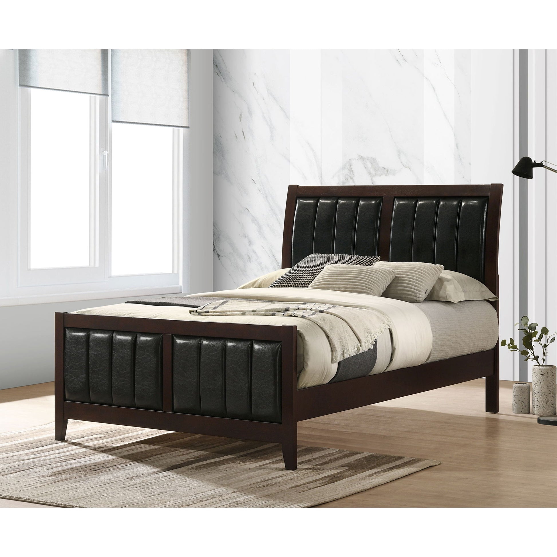 Full Panel Bed With Tufted Headboard Frame - Brown - The Sleep Loft - Online Mattress Showroom NYC